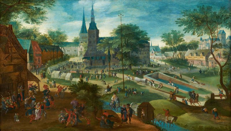 Kirmes in Schellebelle de Jacob Savery o Velho, Renascimento do Norte, cena de gênero