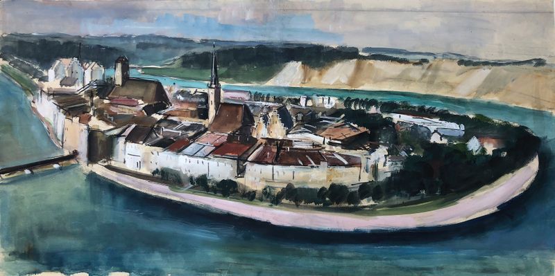 Landscape of Wasserburg am Inn by Otto Geigenberger, unknown medium