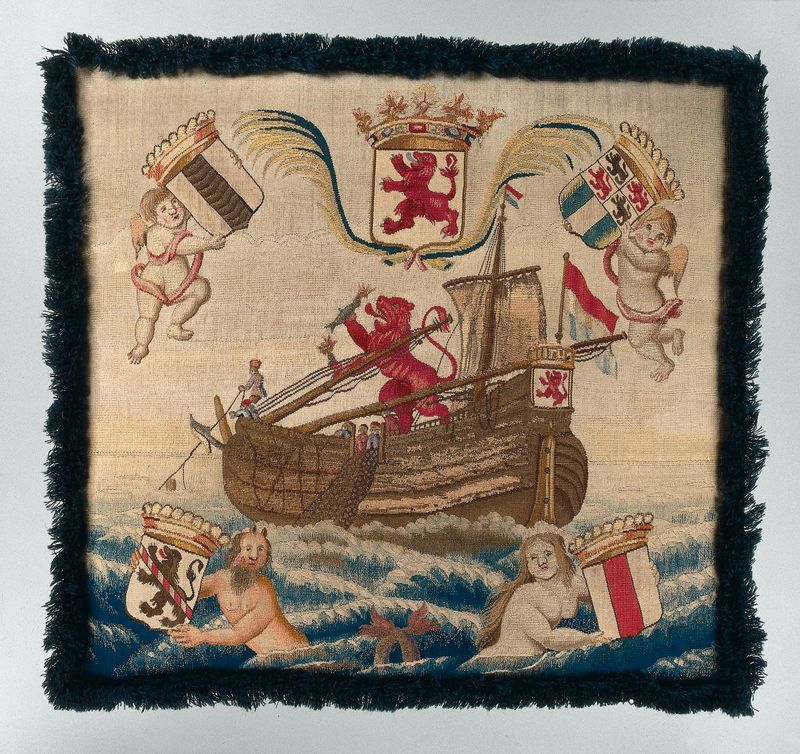 Tapestry by François Coppens depicting intricate patterns and symbolism.