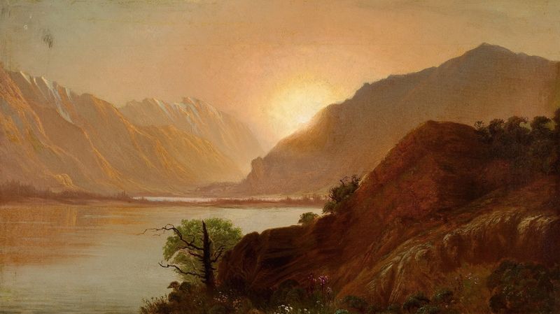 Twin Lakes, Leadville, Colorado, Looking West de James William Pattison, óleo sobre lienzo