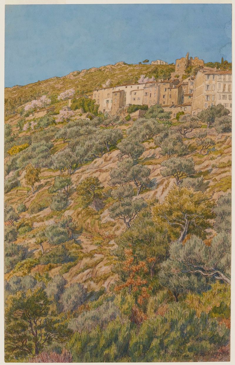 Paisaje en verdes y azules apagados de Henri Rivière, 1925
