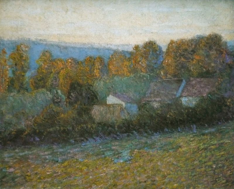 Autumn Afternoon, Giverny by Lilla Cabot Perry, oil on canvas depicting an autumn landscape.