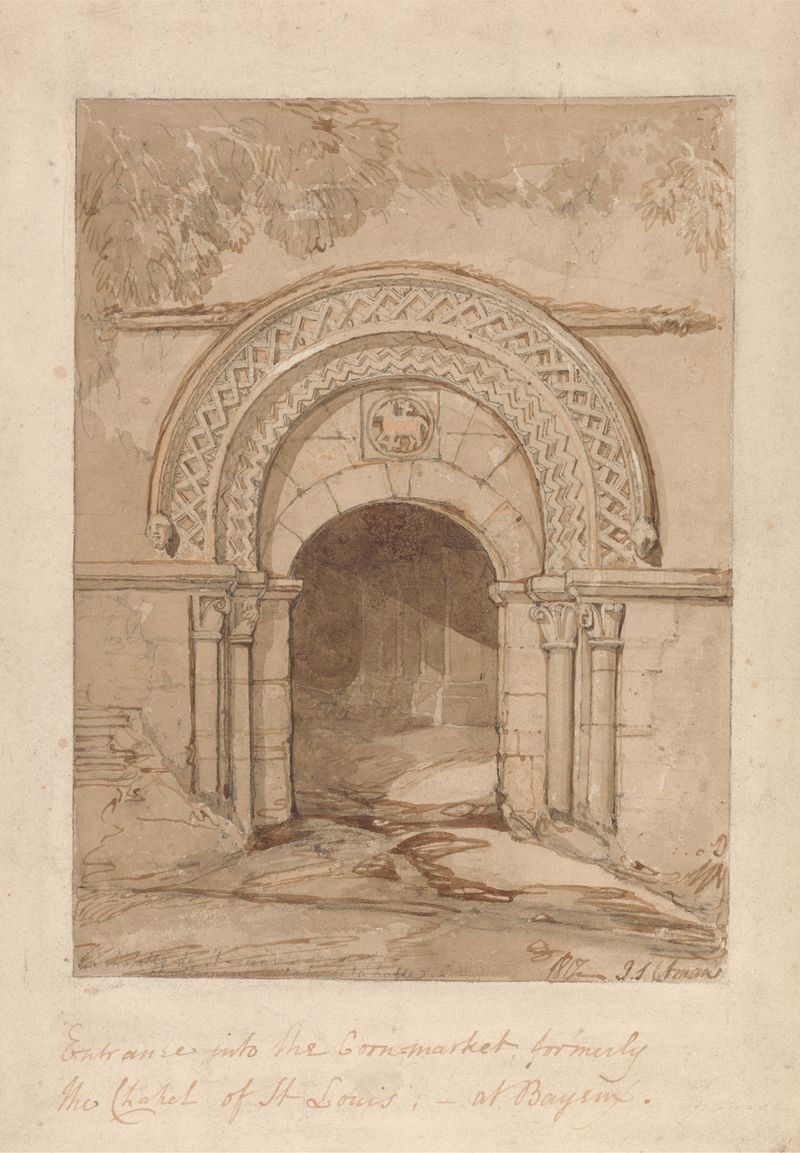 Entrada al Cornmarket, acuarela sobre papel de John Sell Cotman