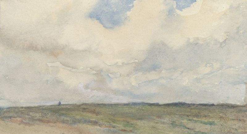 Landscape with stormy clouds and dunes by Frans Smissaert, oil painting