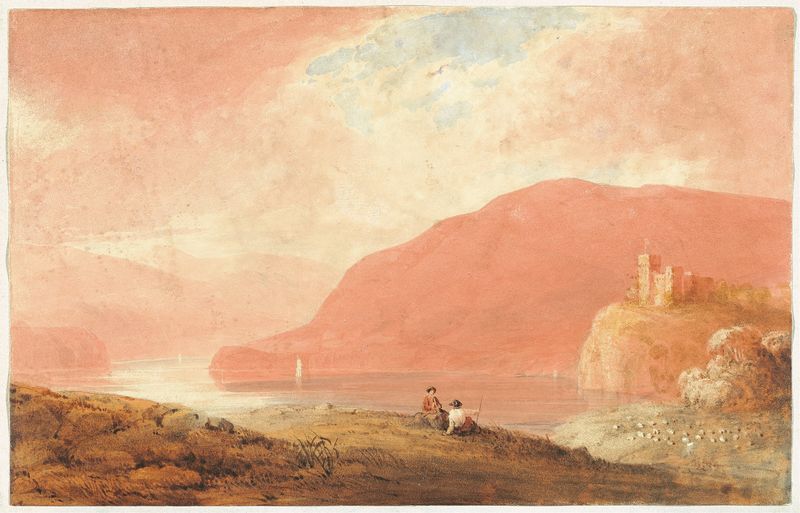 Castle on a river, oil on canvas by Robert Walter Weir