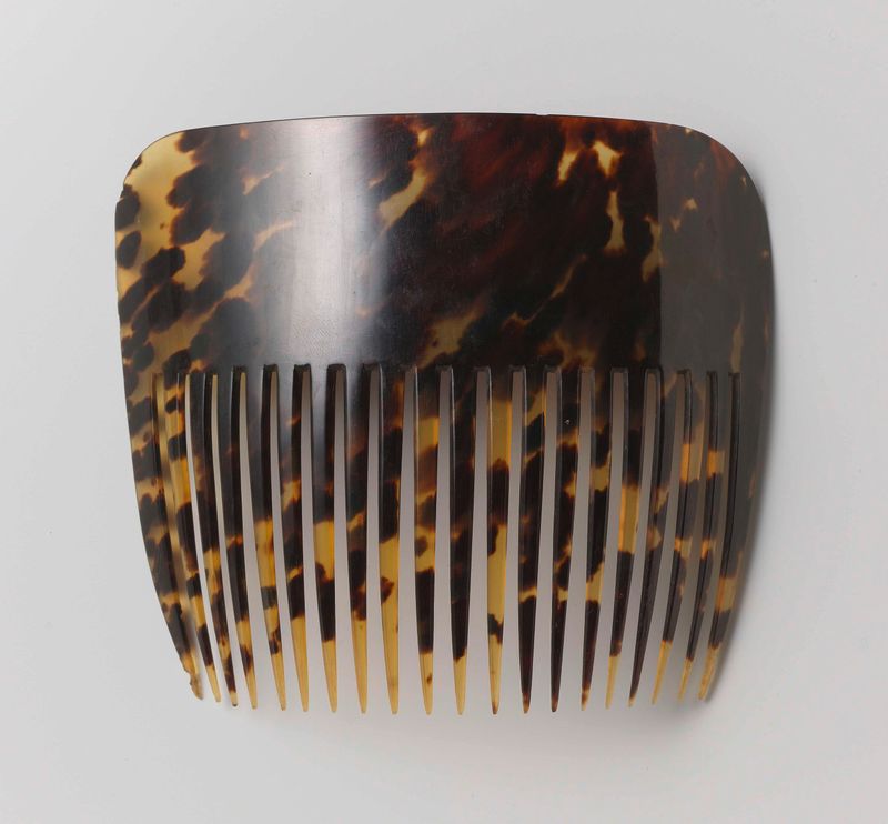 Pente de casco de tartaruga com vinte dentes esculpidos por Unknown Artist