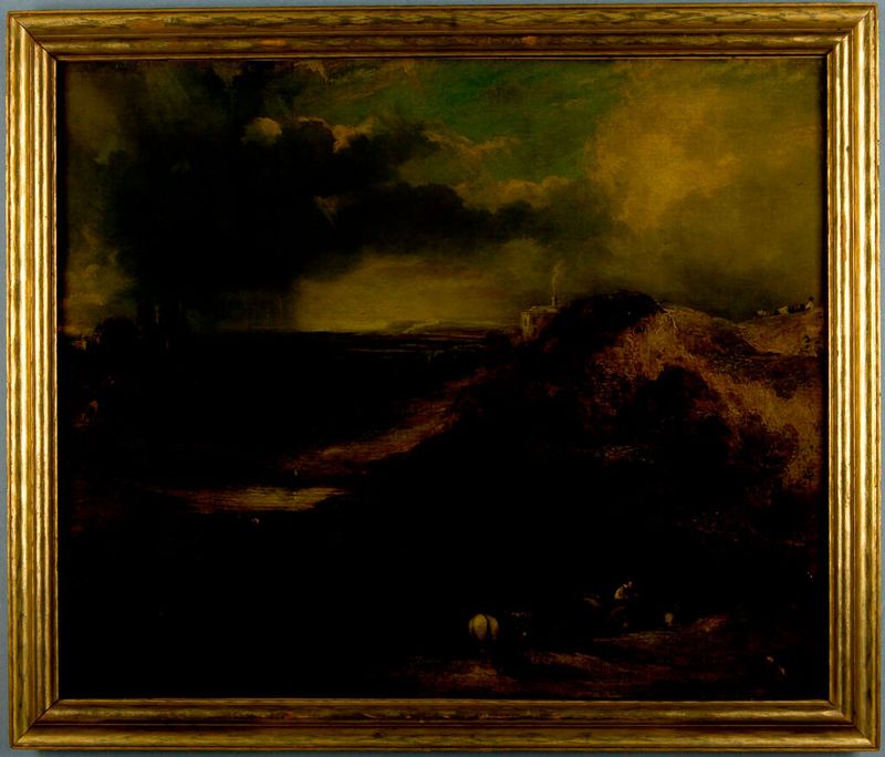 Paisaje de Hampstead Heath, óleo sobre lienzo de un artista no identificado