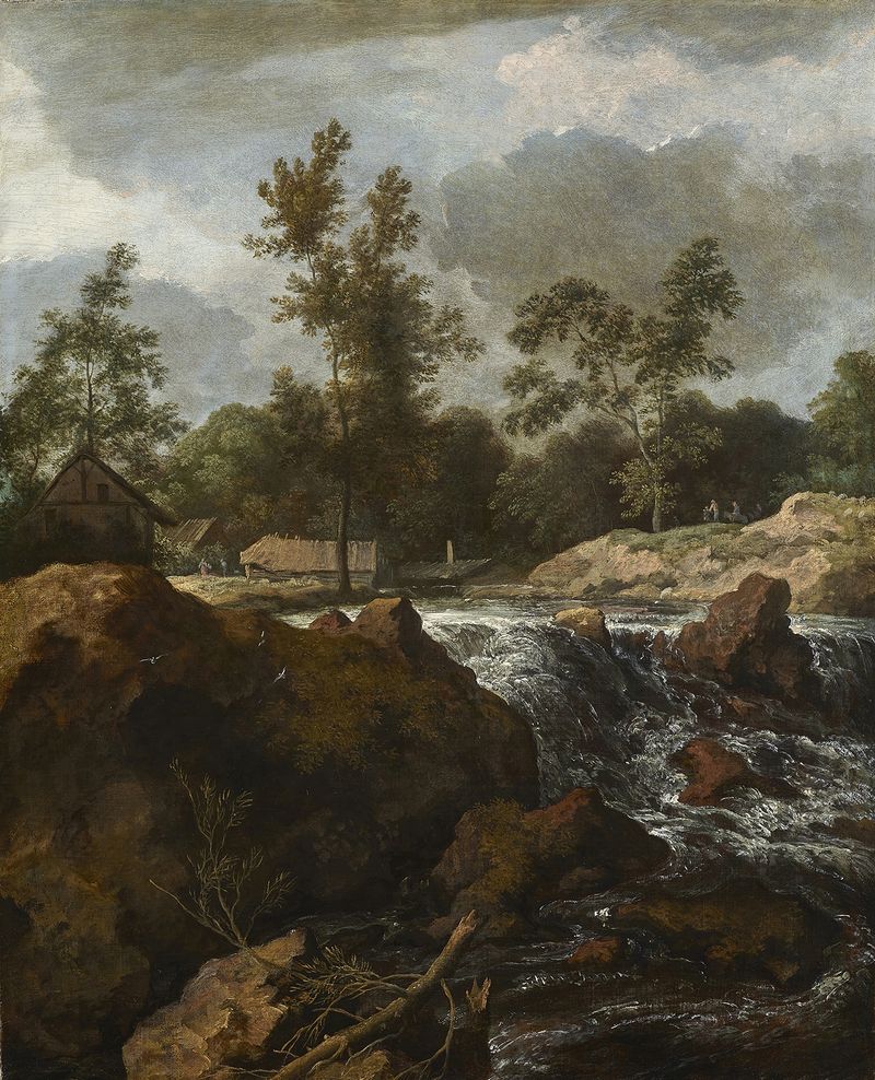 Landscape with Waterfall, oil on canvas by Allaert van Everdingen