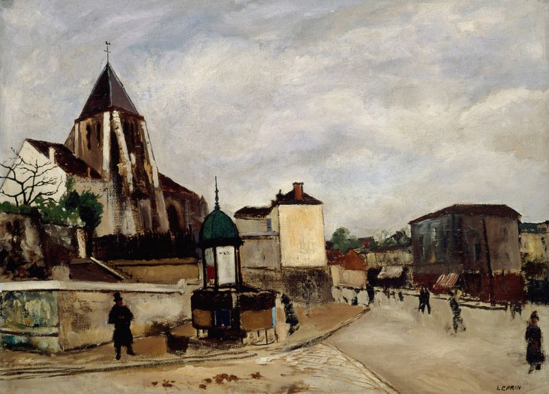 L’Église Saint-Germain-de-Charonne, oil on canvas by Marcel Leprin