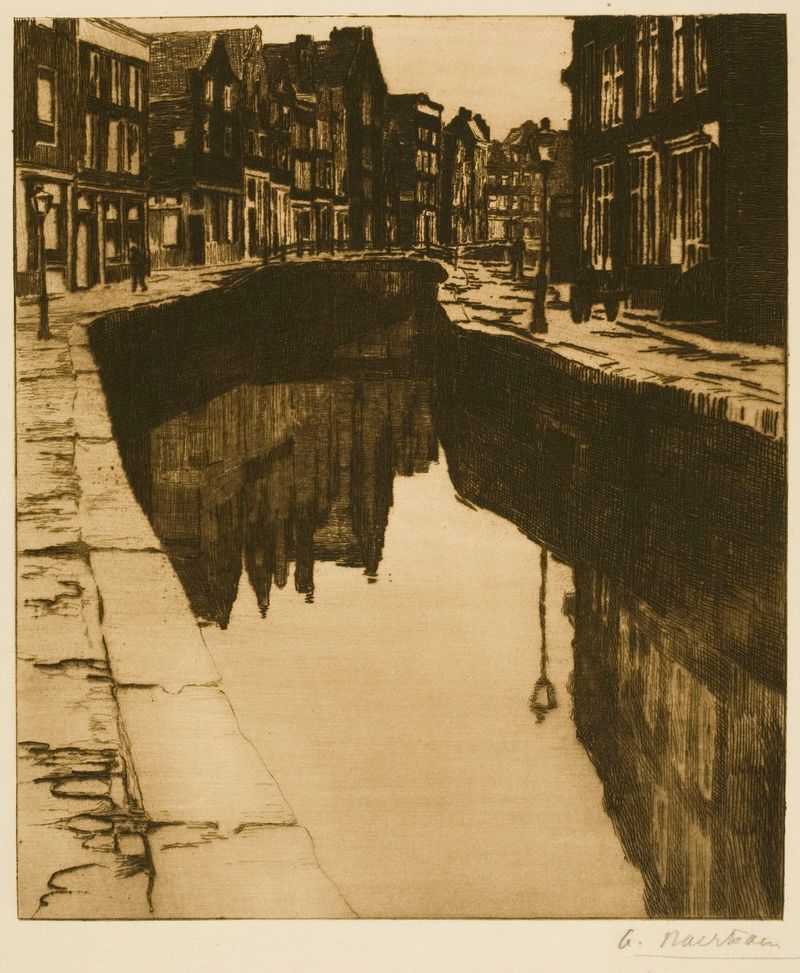 The Kromboomssloot in Amsterdam, oil painting by Albert Baertsoen