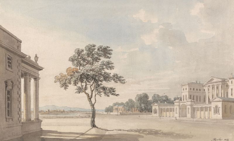 Engraving of Carlton House from Pall Mall by Michael Angelo Rooker