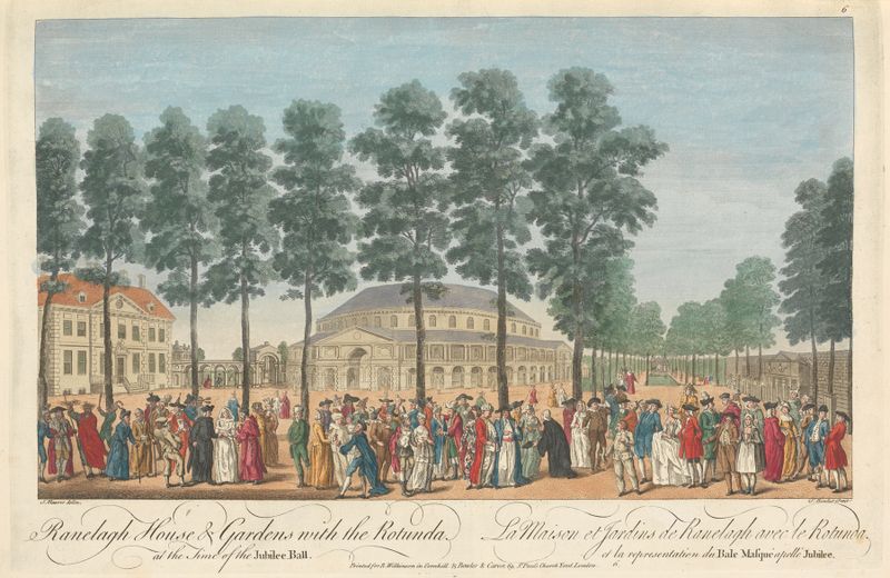 Ranelagh House & Gardens with the Rotunda, oil on canvas by Thomas Bowles III