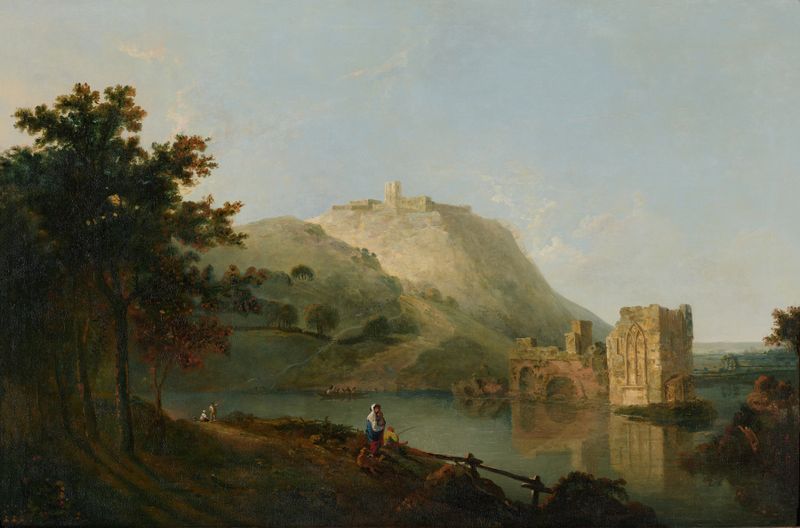 Landscape by Richard Wilson, oil on canvas, depicting gentle hills and a tranquil sky