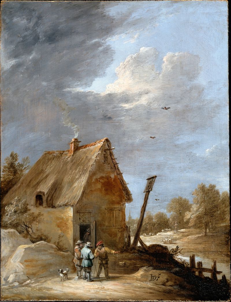 Landscape with a road and cottage, oil painting by David Teniers the Younger