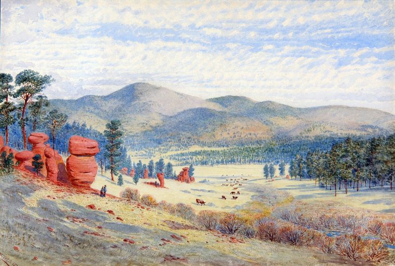 Landscape of In Monument Park, Colorado by Walter Paris, oil on canvas