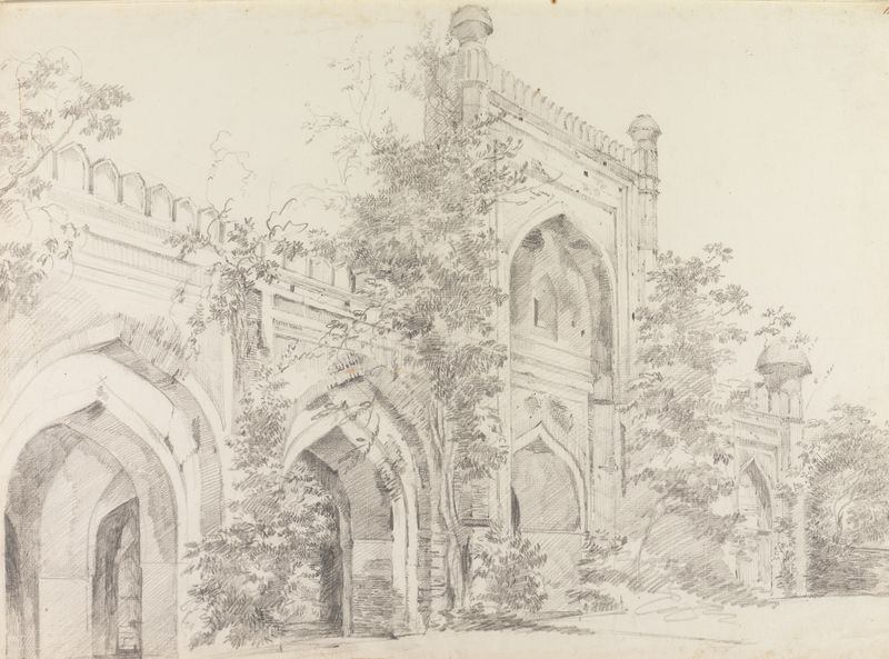 Desenho de William Hodges representando uma paisagem, 1780-1788