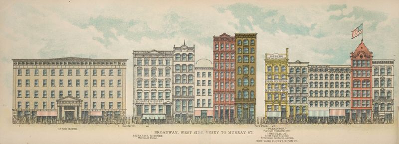 Escena de género que representa una calle concurrida en 1899 por Mail & Express