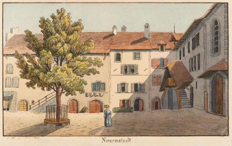 Landscape depicting dawn with soft pastels by Jakob Samuel Weibel, medium unknown.