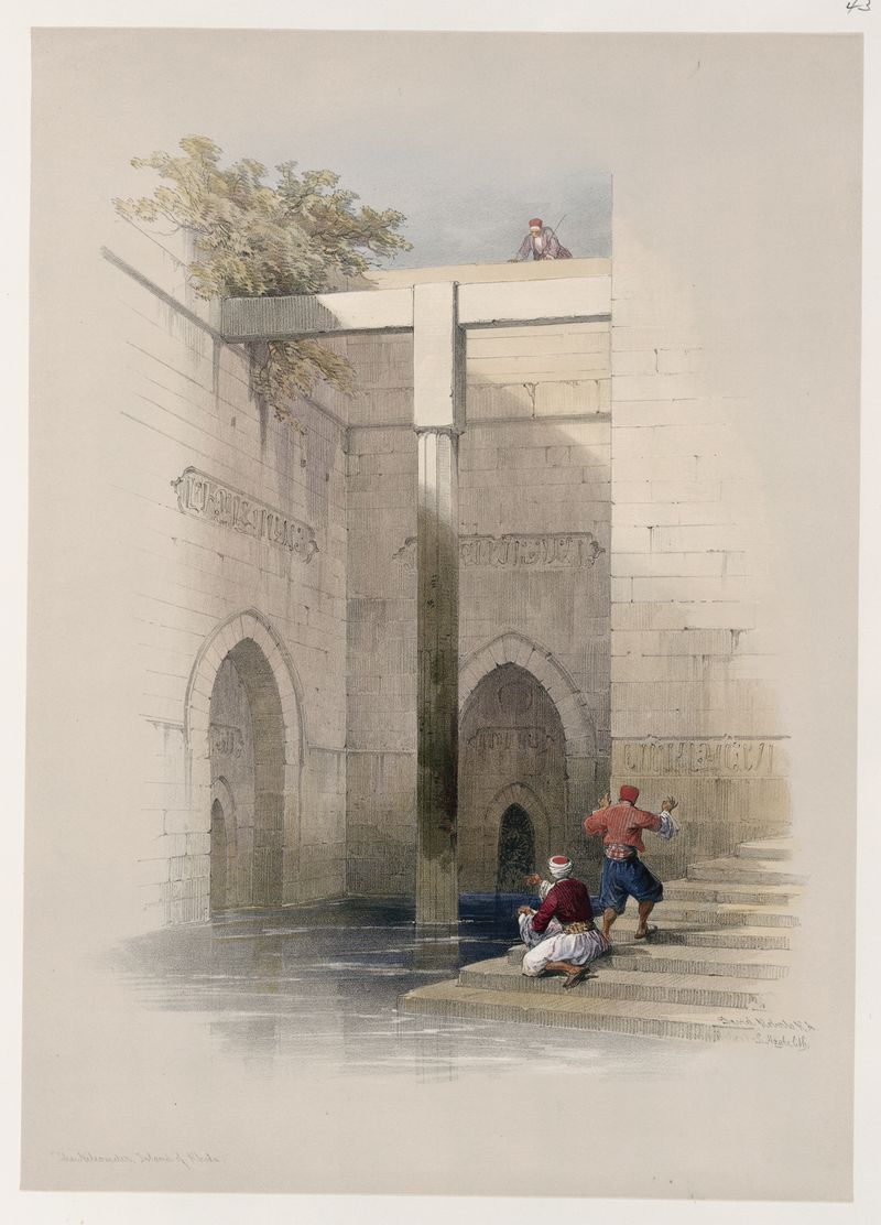 Nilómetro na Ilha de Rhoda, 1846-1849, por David Roberts, meio desconhecido