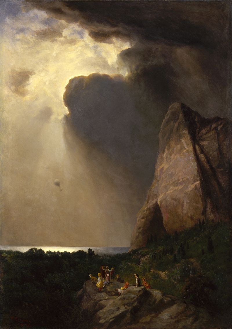 The Lost Balloon by William Holbrook Beard, oil painting featuring a forlorn figure and a floating balloon.