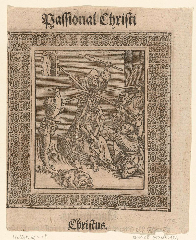 Corona de espinas sobre Cristo, que representa angustia. Grabado de Lucas Cranach.