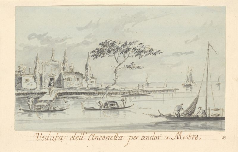 La Isla de L’Anconetta, óleo de Giacomo Guardi