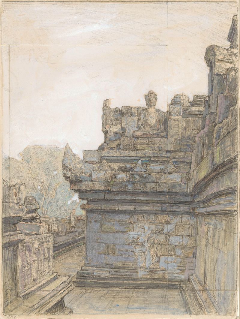 Terraced landscape of Borobudur by Jan Veth, Post-Impressionism