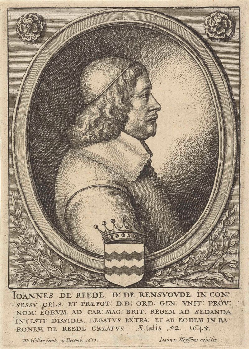 Retrato de Johan barão van Reede, gravura de Wenceslaus Hollar