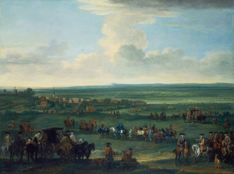 Historical scene of George I at Newmarket, oil painting by John Wootton