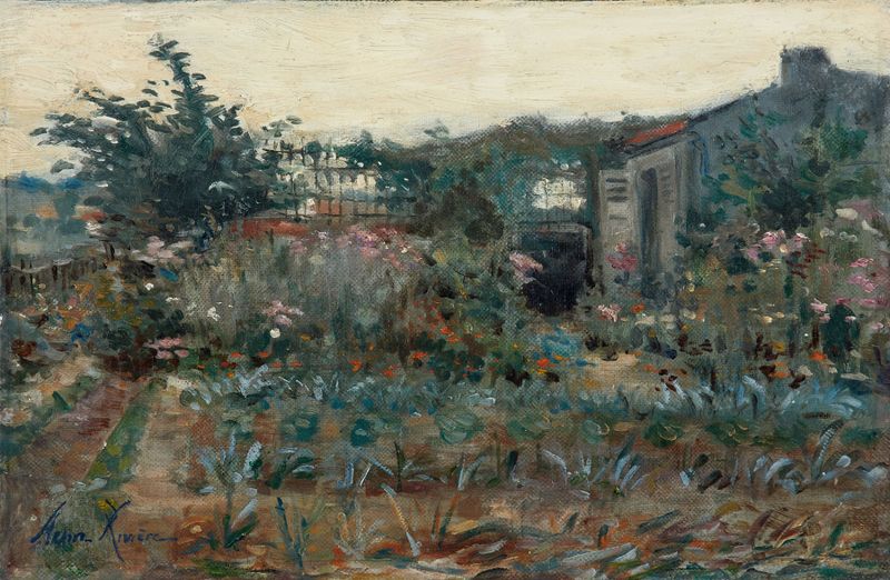 Escena botánica con luz filtrada, de Henri Rivière, pintura al óleo
