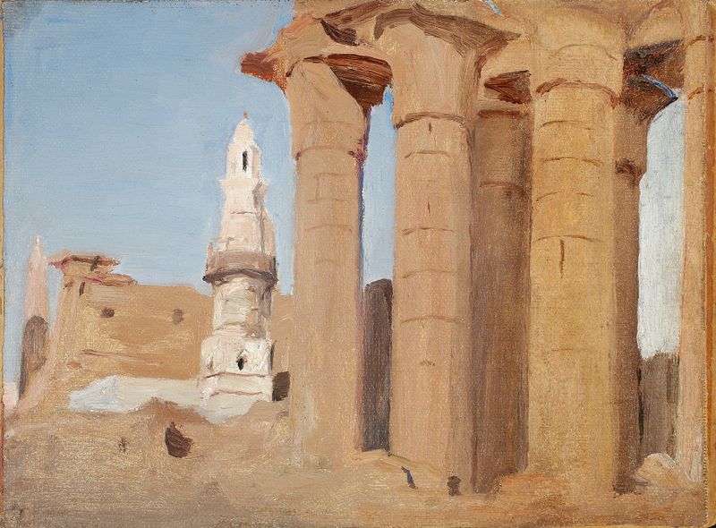 Templo egipcio – Luxor, óleo sobre lienzo de Jan Ciągliński