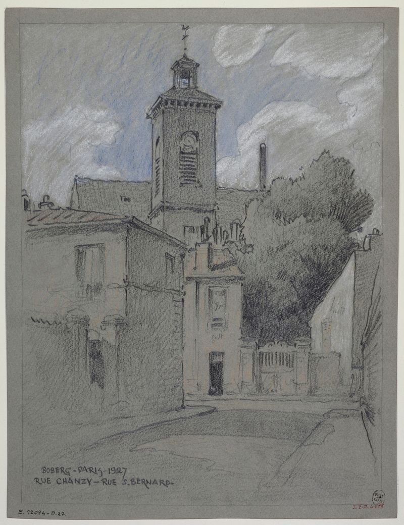 Paisagem de Rue Chanzy et rue Saint-Bernard, óleo sobre tela de Ferdinand Boberg