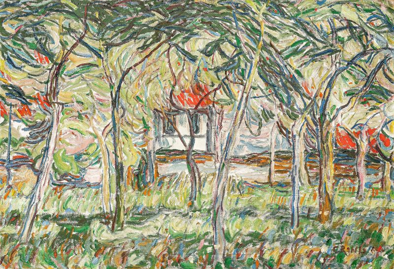 Garten in Soest by Christian Rohlfs, oil painting depicting lush foliage and dappled sunlight.