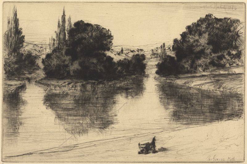The Towing Path – Hampton Court, gravura de Francis Seymour Haden