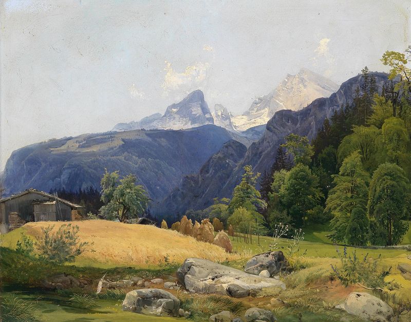Landscape depicting grief and emotion in oil on canvas by Wilhelm Steinfeld