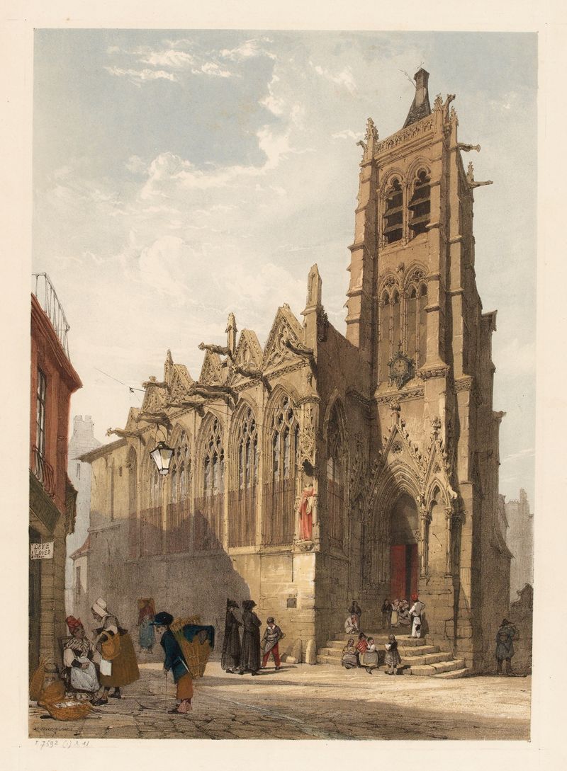 Saint-Séverin, Paris by Thomas Shotter Boys, watercolor on paper