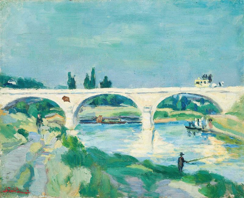 Le Pont De Charenton, uma pintura a óleo de paisagem de Armand Guillaumin