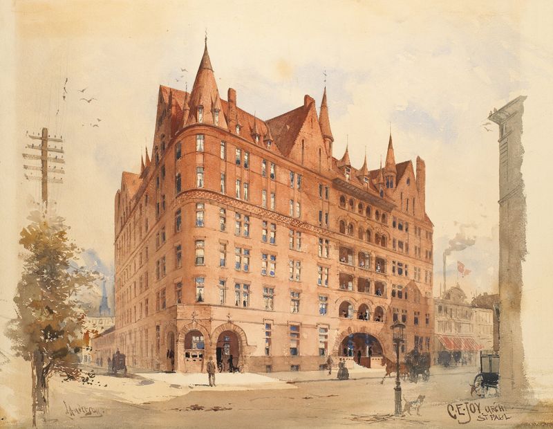 Edificio victoriano de ladrillo rojo y piedra de Lennart Anderson, medio desconocido