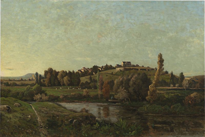 Paisaje en Auvernia, óleo sobre lienzo de Henri-Joseph Harpignies