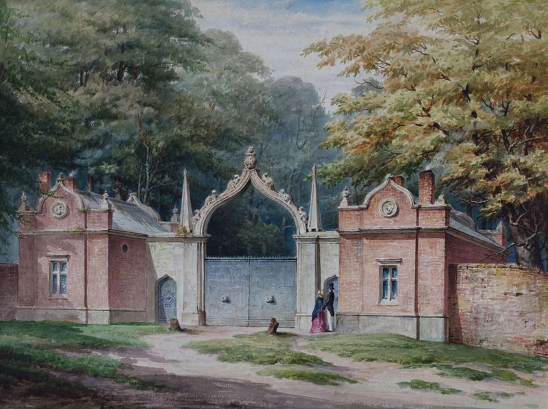 Lodge Gates, Entrance To Aston Hall by Elijah Walton, Victorian medium