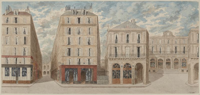 Architecture of a Parisian street, oil on canvas by Jules Gaildrau
