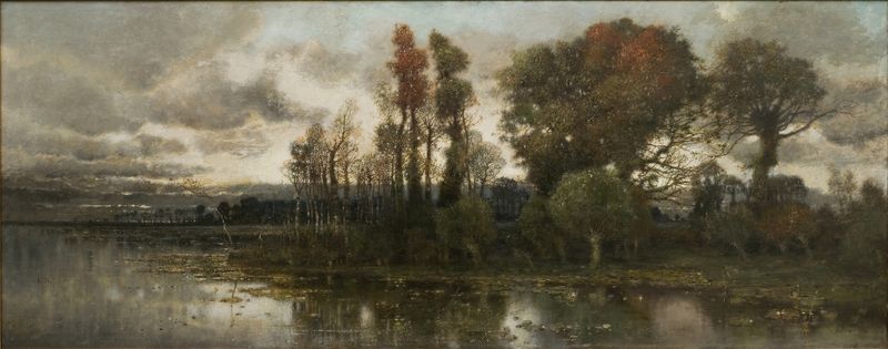 Paisaje de otoño cerca de Pavía, Romanticismo, Artista Desconocido