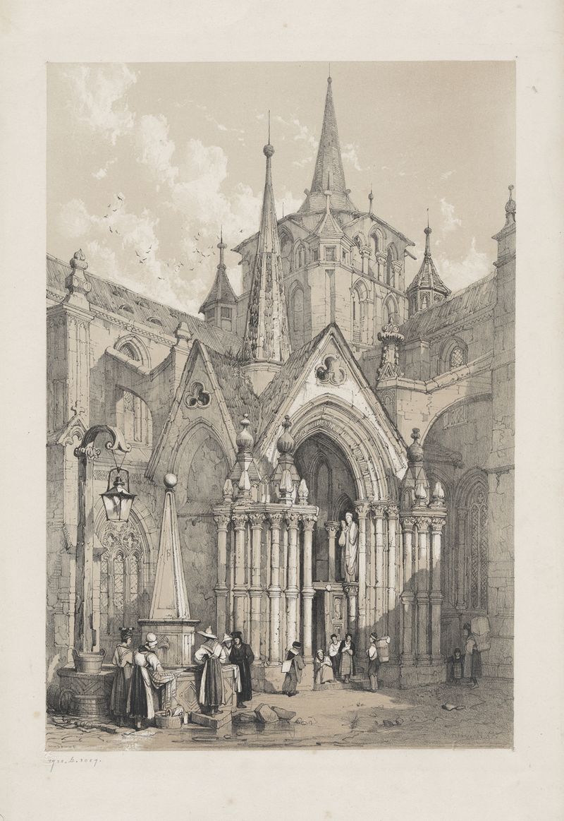 Porche sud de la Cathédrale de Lausanne de Samuel Prout, pintura al óleo