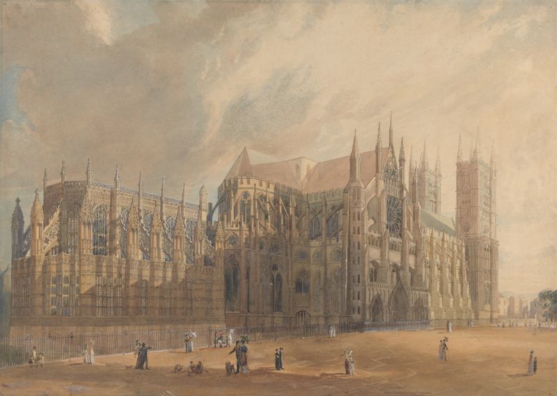 Northeast view of Westminster Abbey by John Gendall, unknown medium