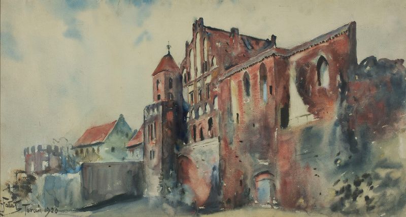 Castle of the Teutonic Order in Toruń, oil on canvas by Julian Falat