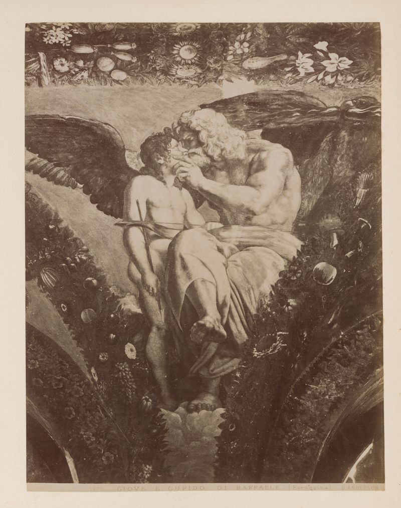 Fresco reproduction of Jupiter and Cupid by Domenico Anderson, albumen print