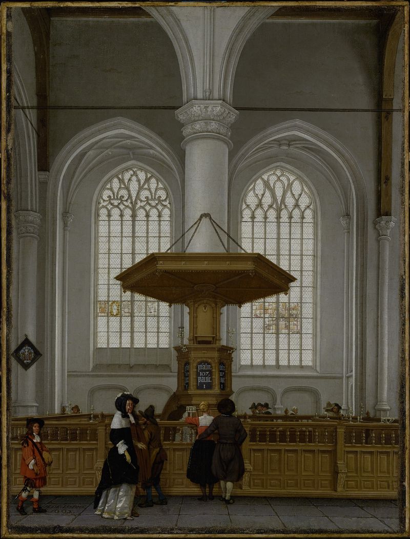 Interior of the Laurenskerk at Rotterdam, oil on canvas by Anthonie de Lorme