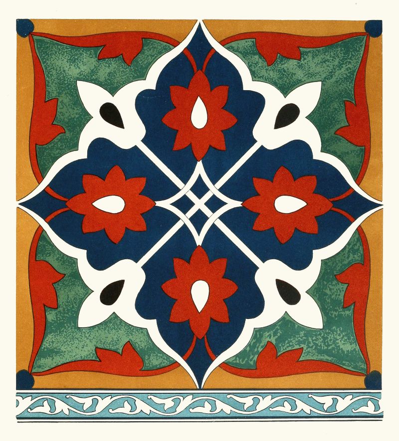 Azulejos ornamentais da Comissão de Limites do Afeganistão, 1884, meio desconhecido