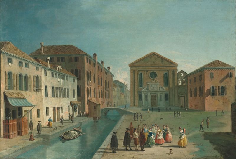 Venice, the Church of San Giuseppe di Castello by Johan Anton Richter, oil painting