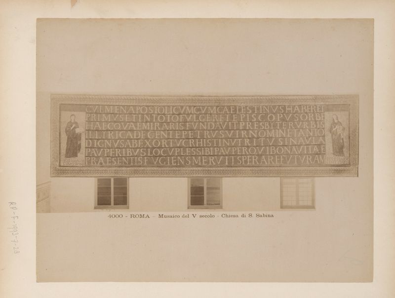 Mosaic from the fifth century in Santa Sabina, albumen print by James Anderson